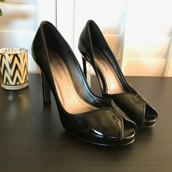 DVF Patent Leather Peep Toe High Heels Size 10 - Picture 6 of 8